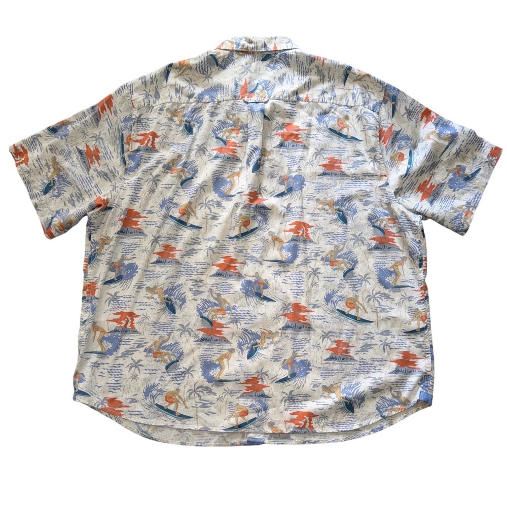 Tommy Bahama Mens 2XLB Surfing Palm Tree Print Tencel Cotton Short Sleeve Shirt - Picture 3 of 9